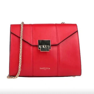 Laetitia Red Shoulder Crossbody Handbags Women Leather Messenger Bags NWT